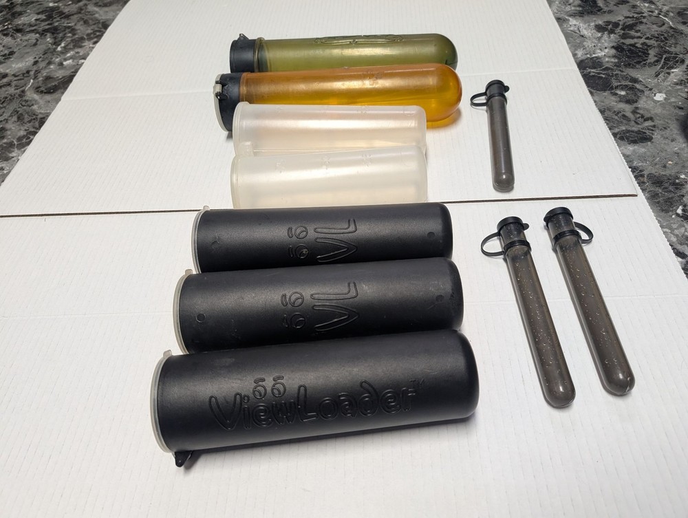 ViewLoader Paintball Pod Set 7 Pods 4 Inserts Used Mixed Colors VL Loader Bundle