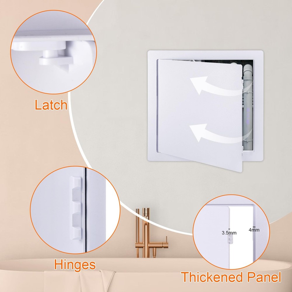 10x10 inch Plastic Access Panel for Drywall Ceiling Removable Hinged Door