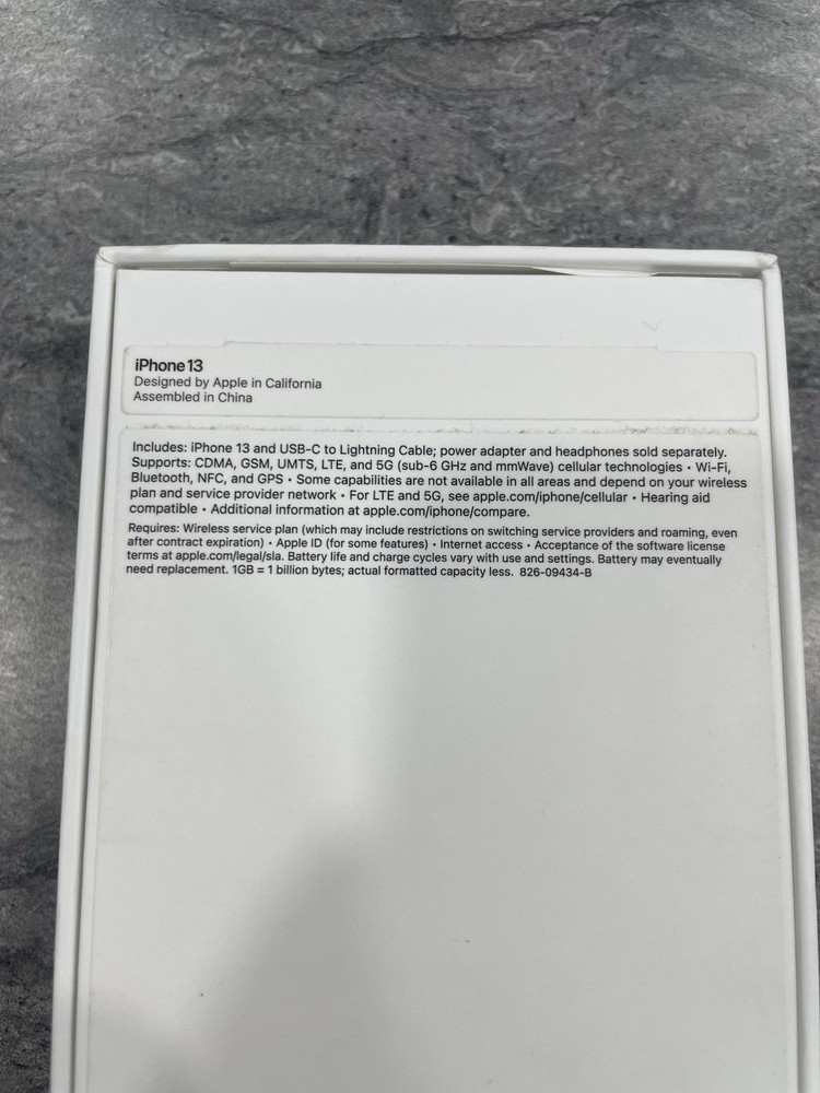 Apple iPhone 13 Midnight BOX ONLY with Retail OEM Sticker & Sim Ejector
