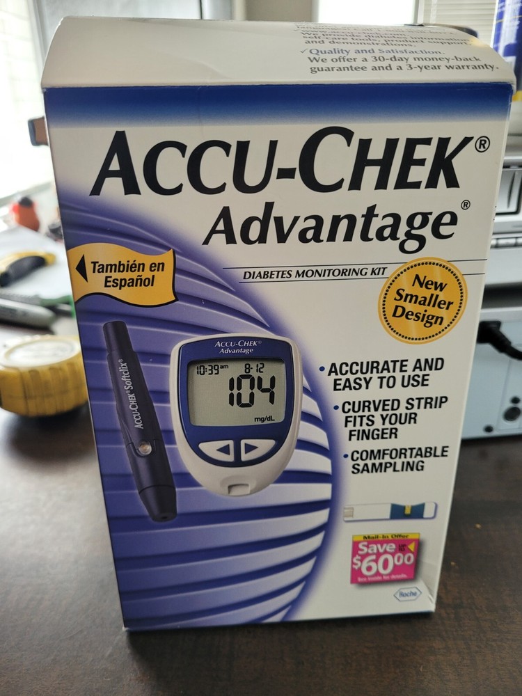 Accu-check Advantage Glucose Meter With Glucose Solution USED-Works