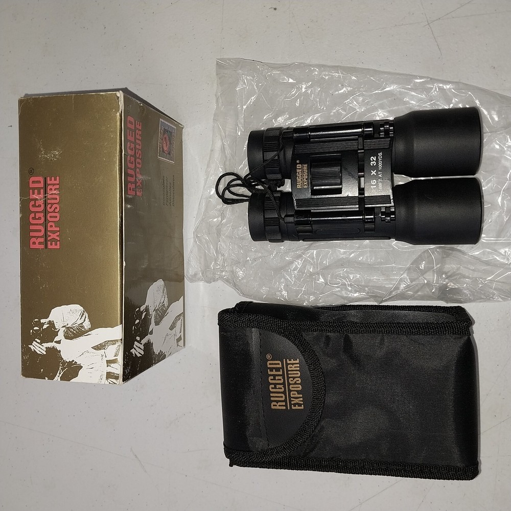 Rugged Exposure Binoculars Rubber Armored 16 x 32 mm Ruby Coated