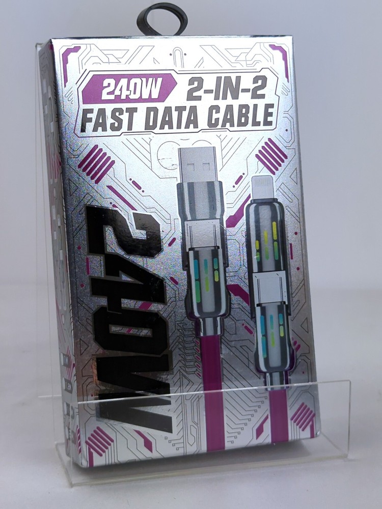 240W FAST CHARGING DATA CABLE, USB-C + USB-A / USB-C + APPLE, 4 FT