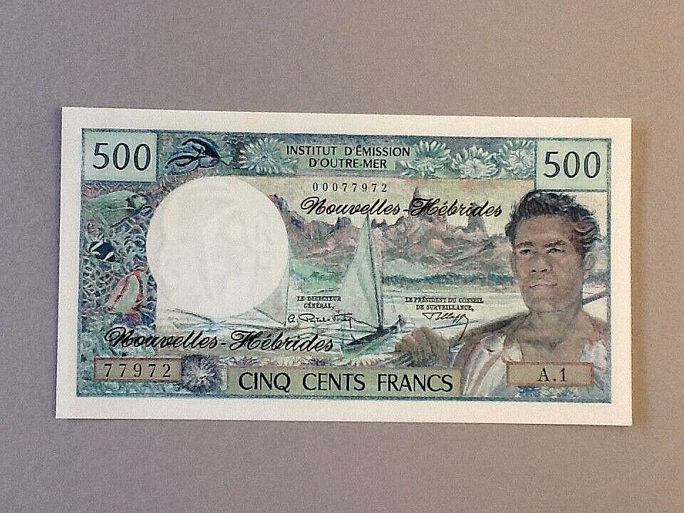 New Hebrides 500 Francs P-19a ND(1970)