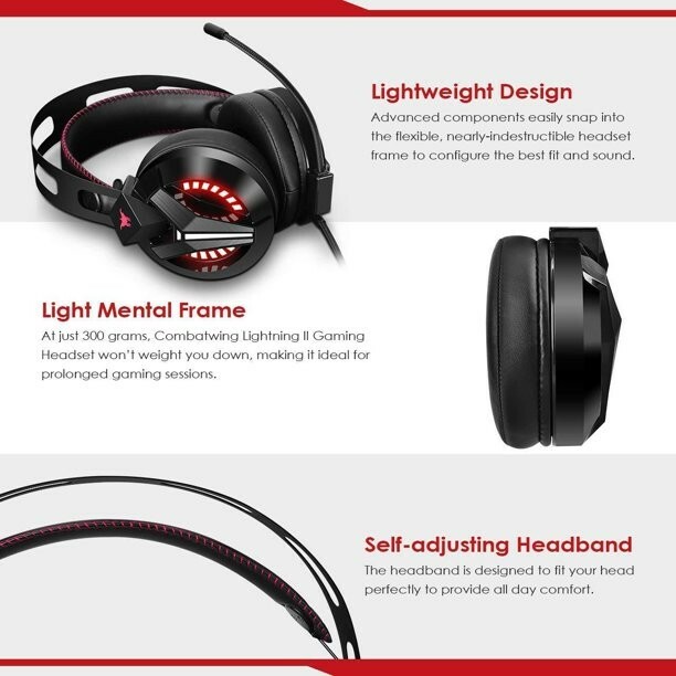 🔥Combatwing Gaming Headset PC Headset Xbox One Headset with Noise Canceling🔥