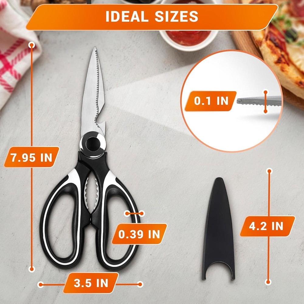 Kitchen Scissors Heavy Duty, Multi-Purpose Shears for Meat, Fish & Veggies