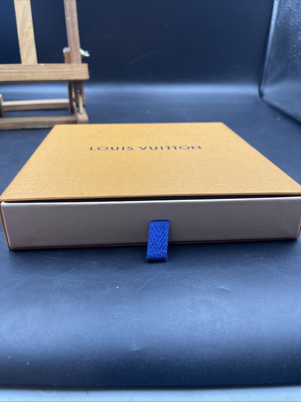Louis Vuitton Orange Drawer Gift Box with Blue Pull Tab – 7.12 “ Square