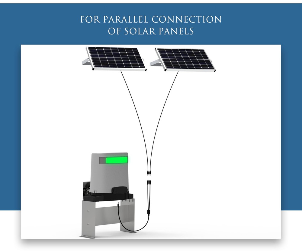 Solar-Powered Sliding Gate Opener System Adapter Kit - 2.3FT Dual-Port DC Lin