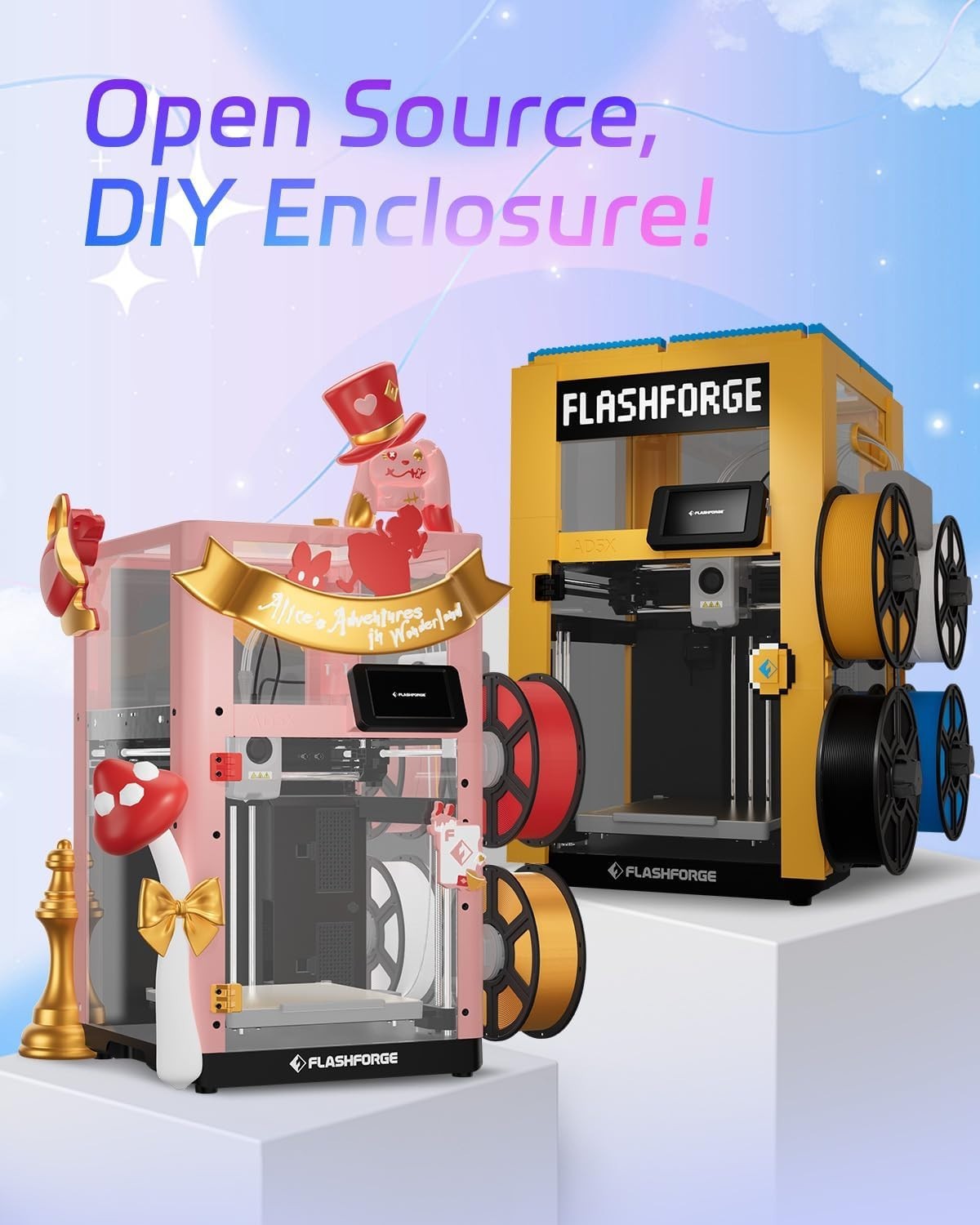 FLASHFORGE AD5X 3D Printer Enclosure Kit Safer and Quieter Cover Protection DIY