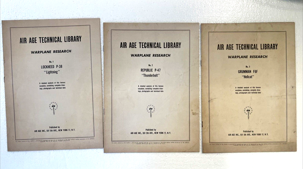 Air Age Technical Library Warplane Research Lockheed,Hellcat, Thunderbolt WwII