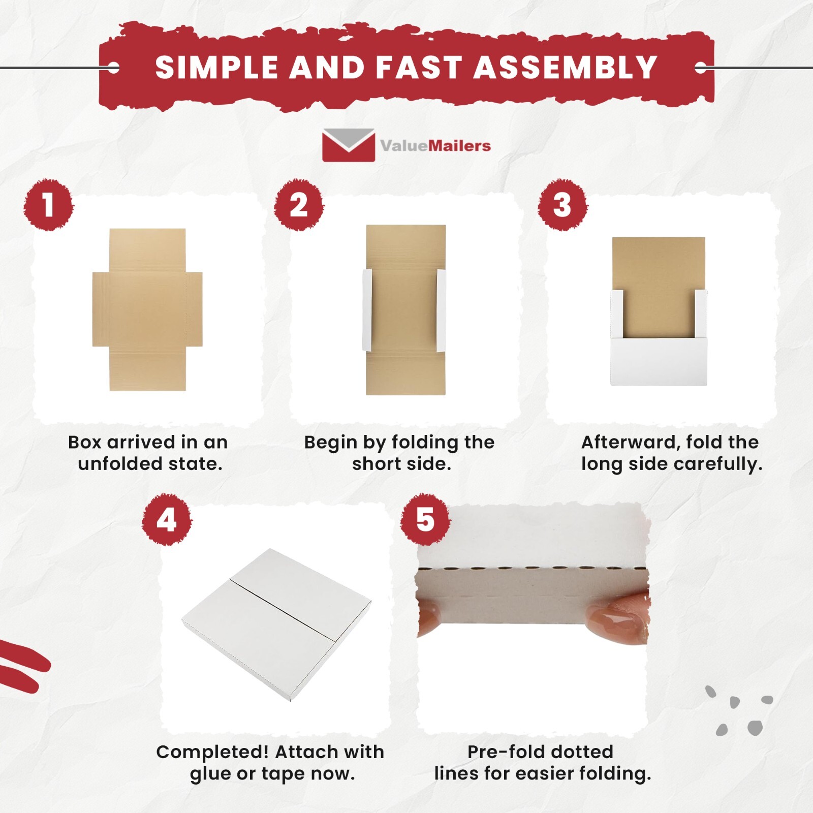 Vinyl Record Mailers White Holds 1 - 4 Records 12" LP Cardboard 50 100 to 1000