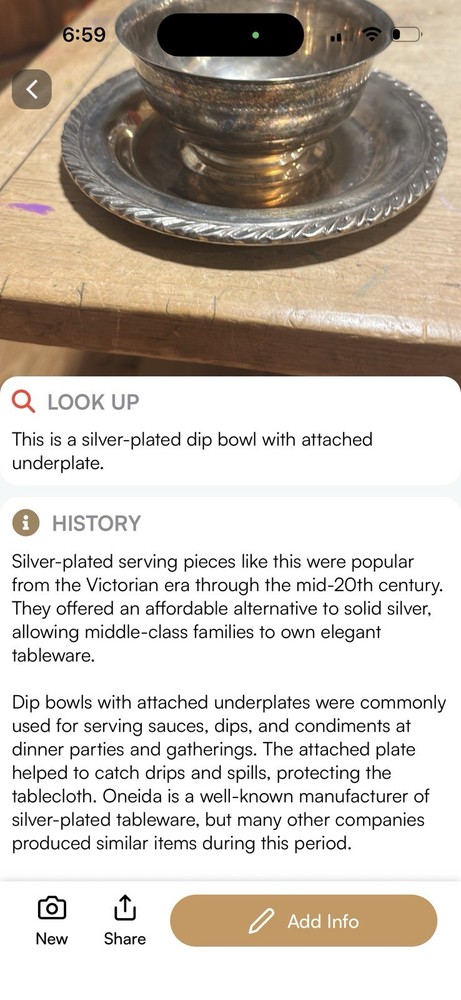 Silver Plated Dip Bowl With Attached Underplate