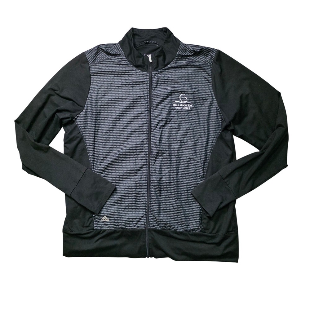 Adidas Golf Full Zip Jacket Men’s XL Black Gray Performance Layer