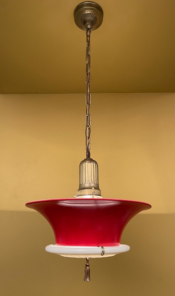 Vintage Lighting circa 1950 RED Duplexalite