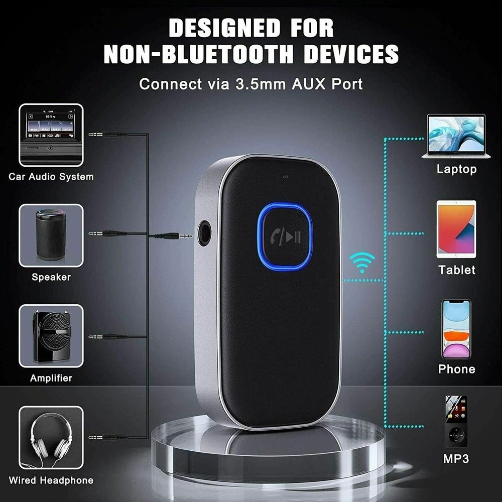 Bluetooth Transmitter Call Music Receiver AUX Adapter for Car Headphone iPod