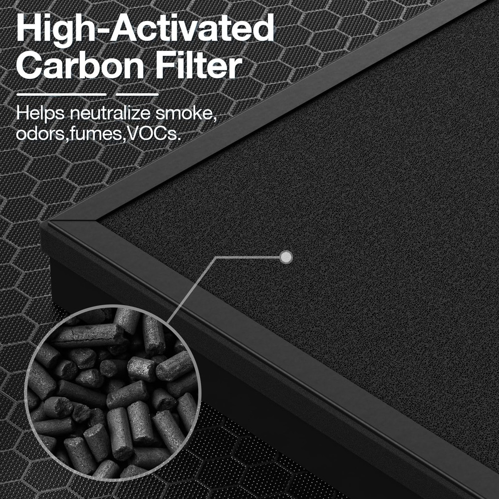 HAP603 Replacement Filter 2 Pack Compatible with ECOSELF Air Purifier Large Room