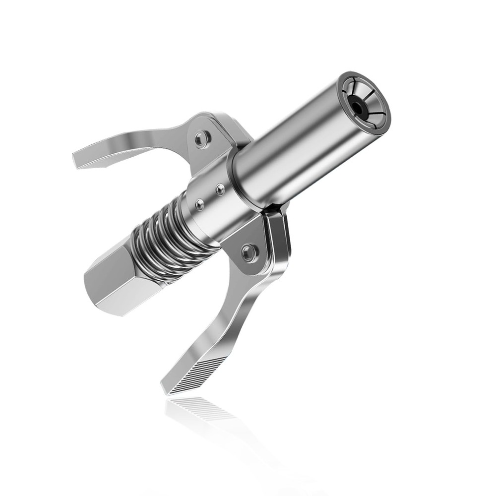 Double Handles Quick Lock Release Grease Gun Tip with 6 Thickened Jaws