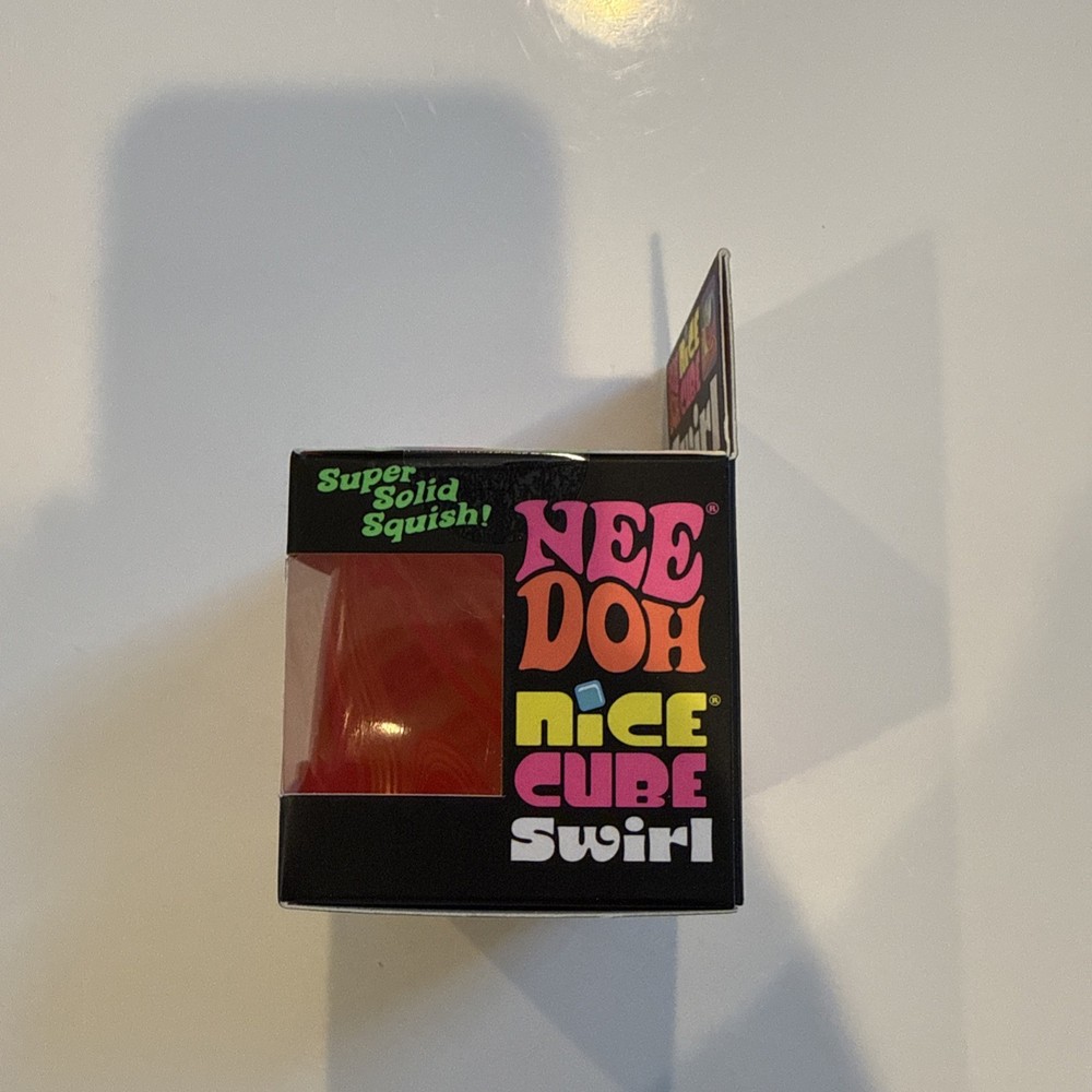 ORANGE Schylling NeeDoh Nice Cube Swirl. Super Solid Squish AUTHENTIC