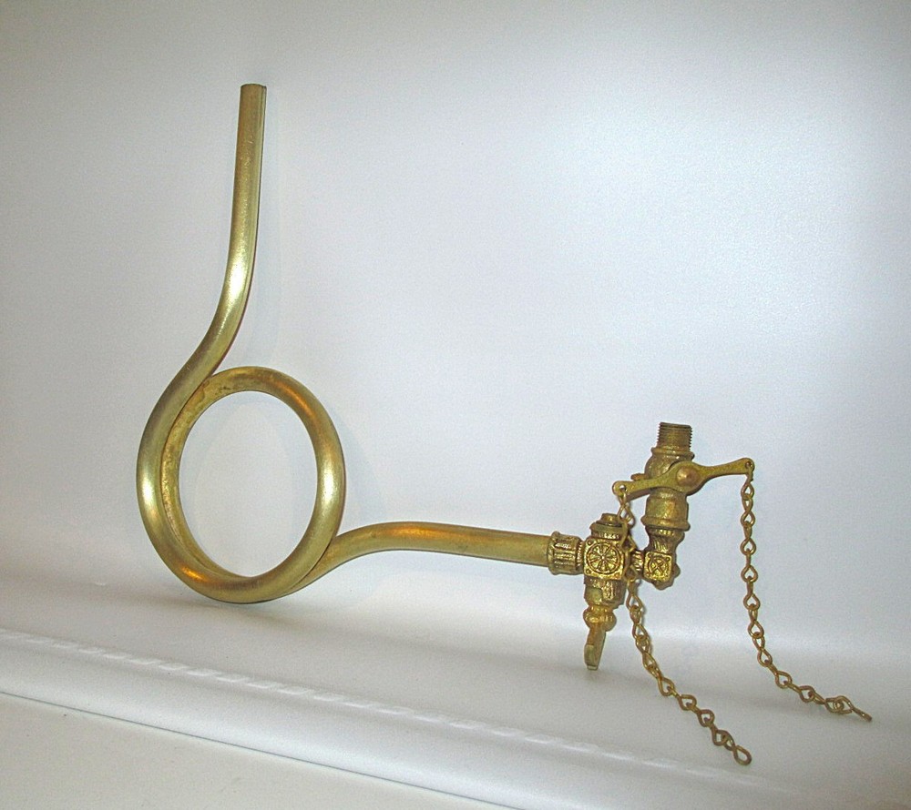 Antique Solid Brass Gas Light Sconce Arm with Valve