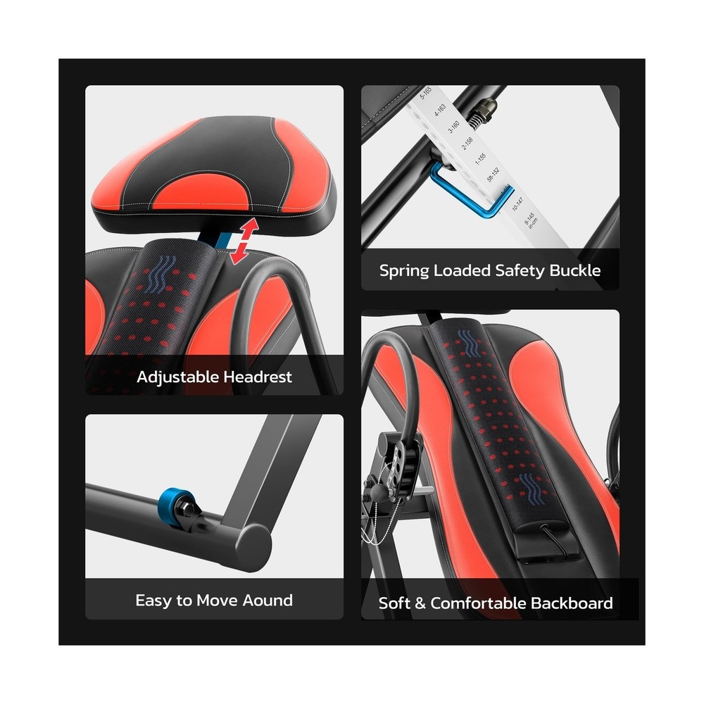 YOLEO Inversion Table Massage & Heat Inversion Table 2025 New Inversion Table...