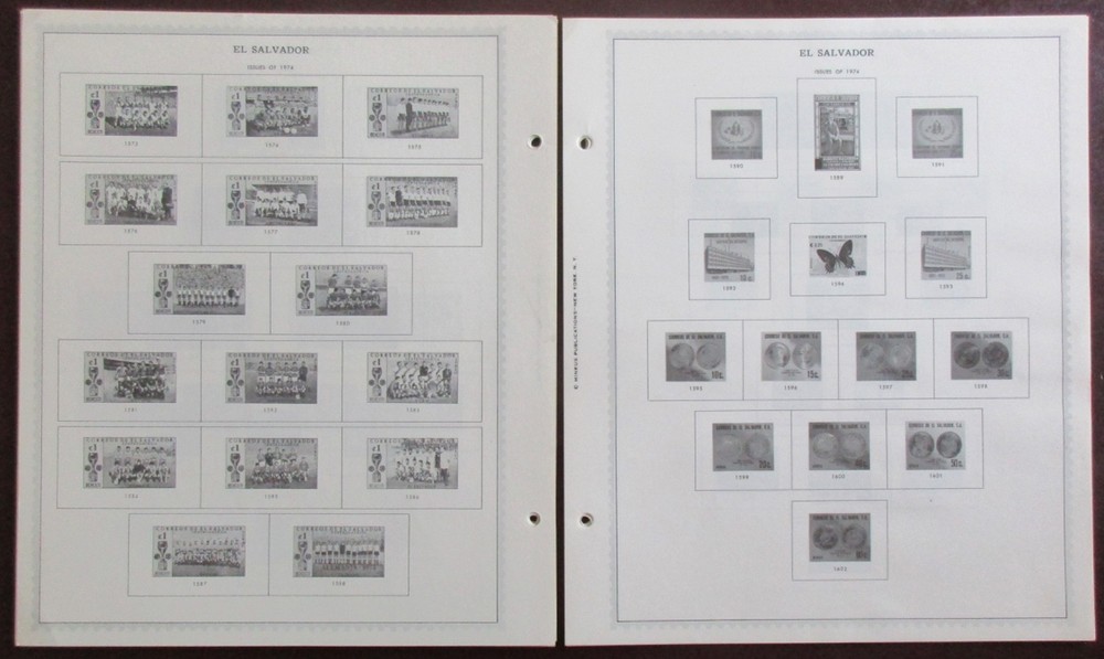 El Salvador: Clean Set of Unused Minkus Supreme Global Pages to 1982