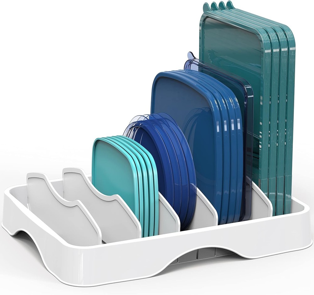 Food Container Lids Stora Organizer with Adjustable