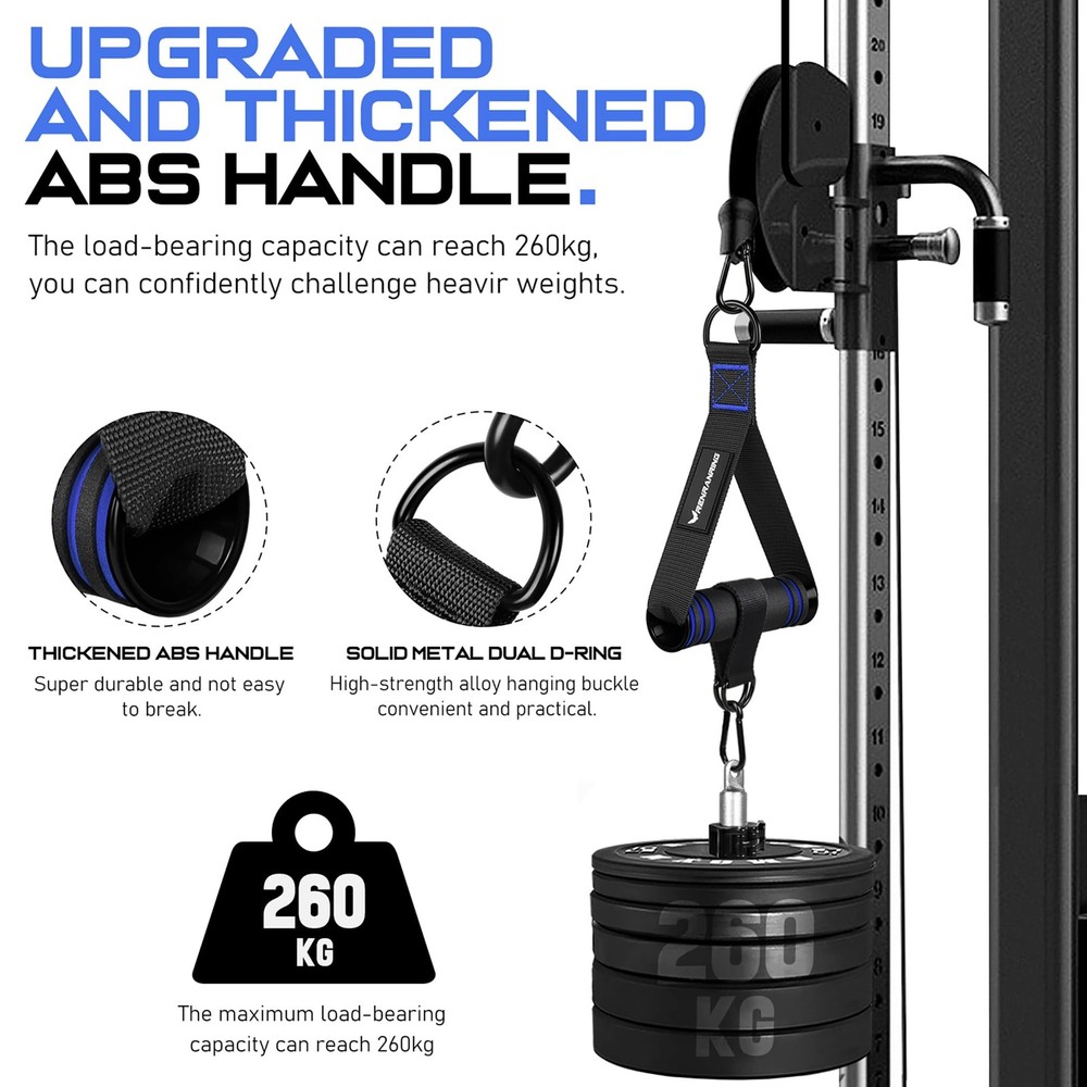 RENRANRING Gym Exercise Handles, Replacement Handle Attachments Black, Blue