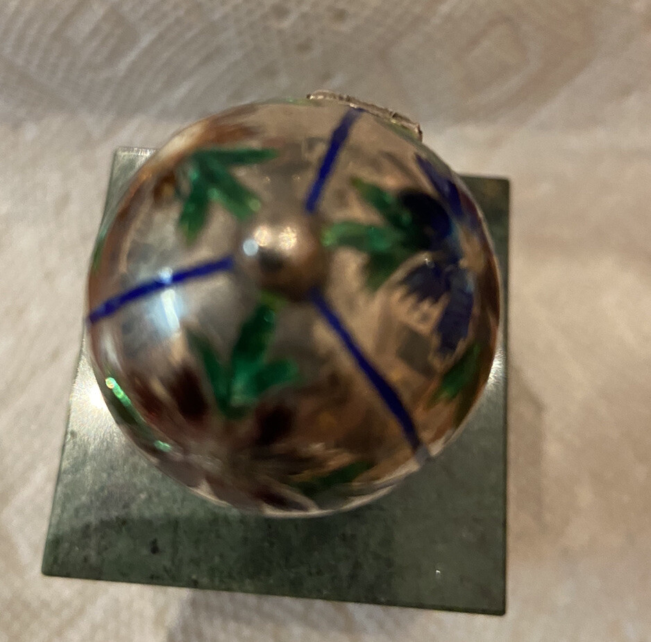 ENAMELED STERLING PEDESTAL CONTAINER / MONSTRANCE ? SAMPLE