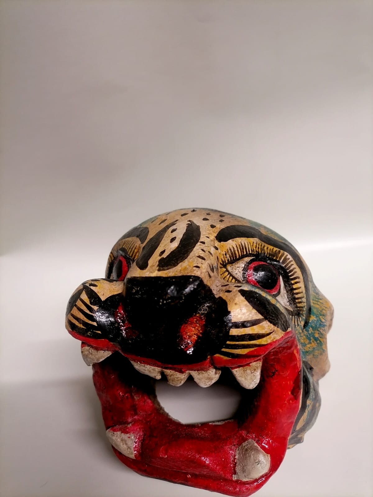 Small NEW Jaguar Head Mask Mexican Folk Art Carved Wood Guerrero Leopard Cat