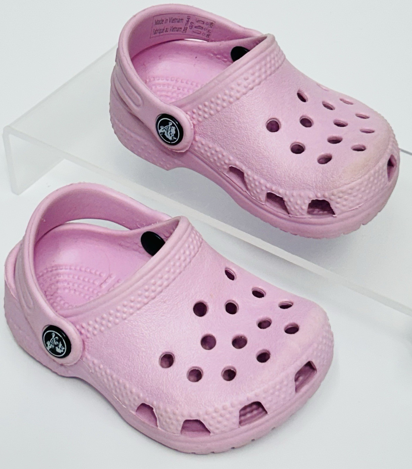 Crocs Classic Clogs Girls 2-3 Infant Baby Pink Slip On Shoes walker