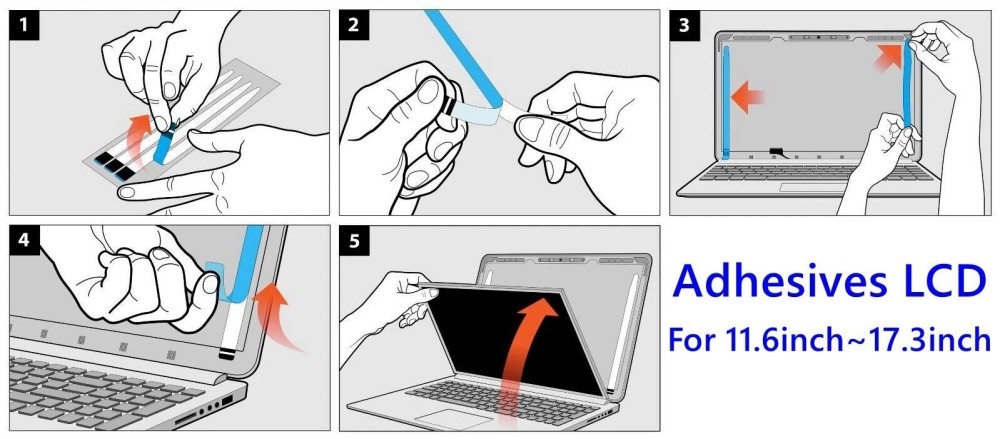Universal Laptop Screen Adhesive Strips Easy Double-Sided Pull Tape 10pieces