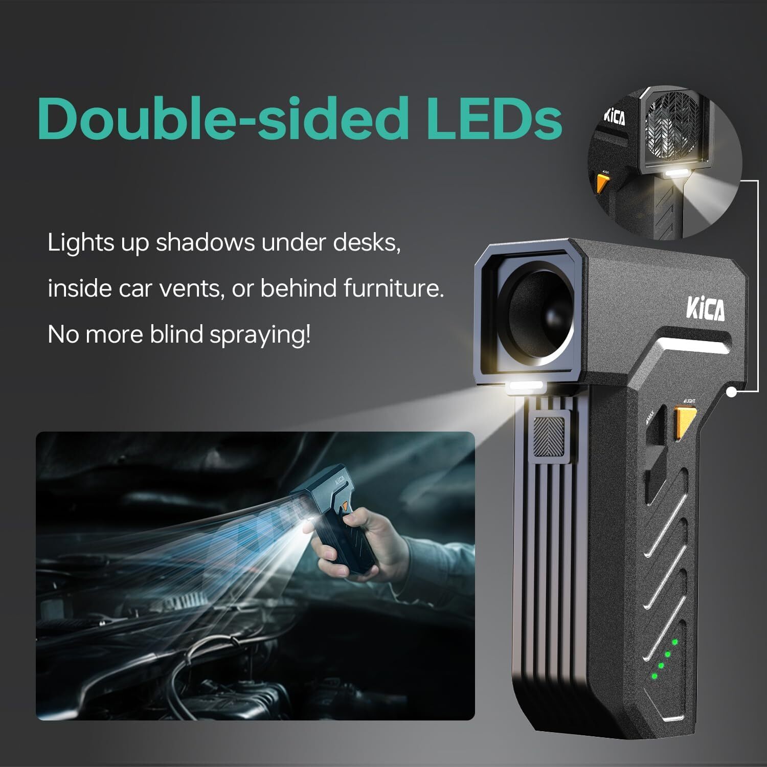 KiCA Jetfan Ultra - Electric Powerfull Air Duster Blower | 116000RPM | LED Light