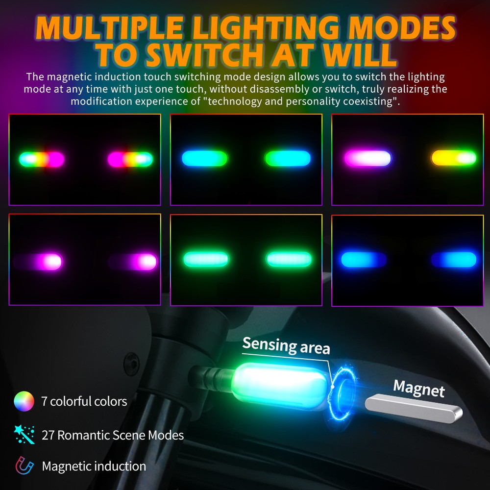 2x Sequential Flowing LED Motorcycle Turn Signal Indicator Projector Lights DRL