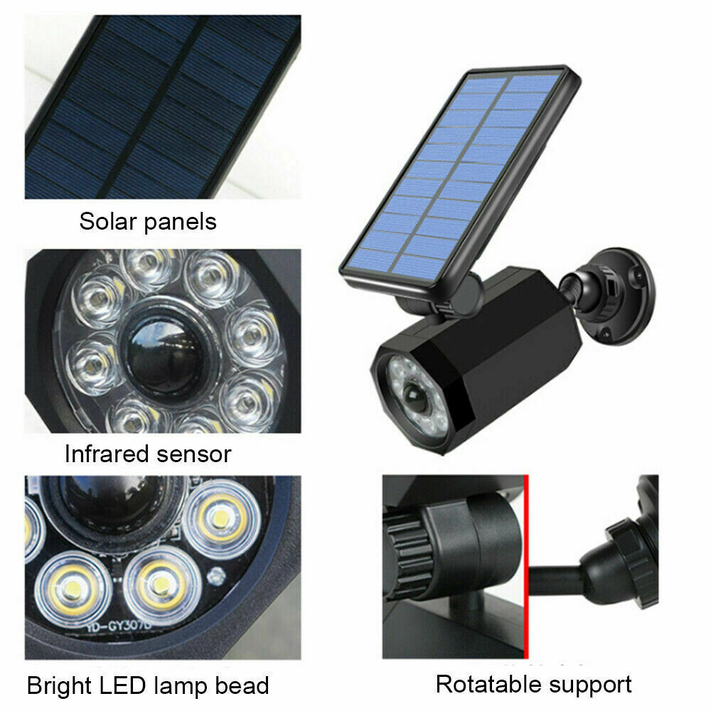 2PC Solar Motion Sensor Light Outdoor Spotlight Solar Landscape Lights for Yard