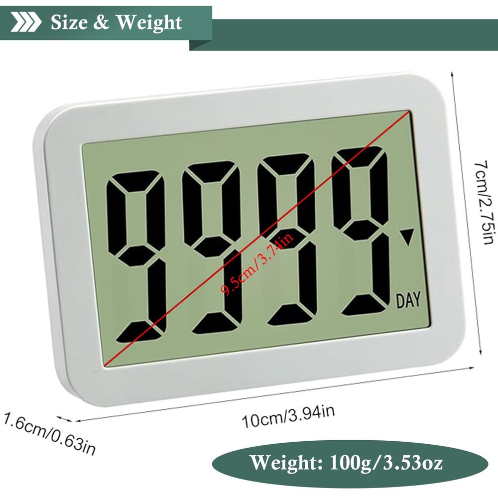 Digital Countdown Days Timer 9999-Days Electronic Timer for Vacation Retireme...