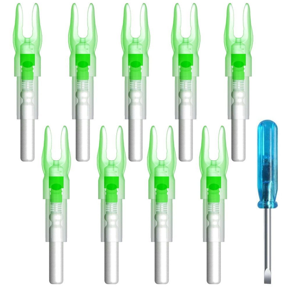 9PCS S Lighted Nocks for Arrows with .244 Inside Diameter Automatic Compound ...