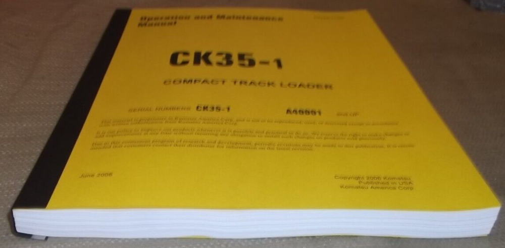 KOMATSU CK35-1 COMPACT TRACK LOADER OPERATION & MAINTENANCE MANUAL BOOK A40001-