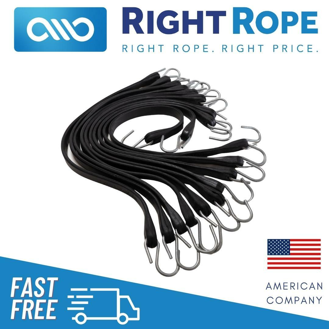 10 Pack 9" 15 21 31 41 Heavy Duty Bungee Cord Tarp Tie Down Strap Natural Rubber