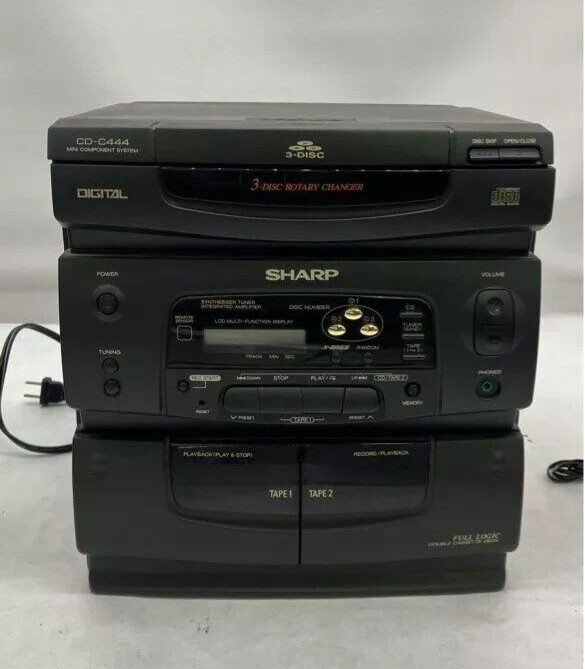 SHARP Mini Component System CD-C444 w original speakers WORKING FAST SHIPPING