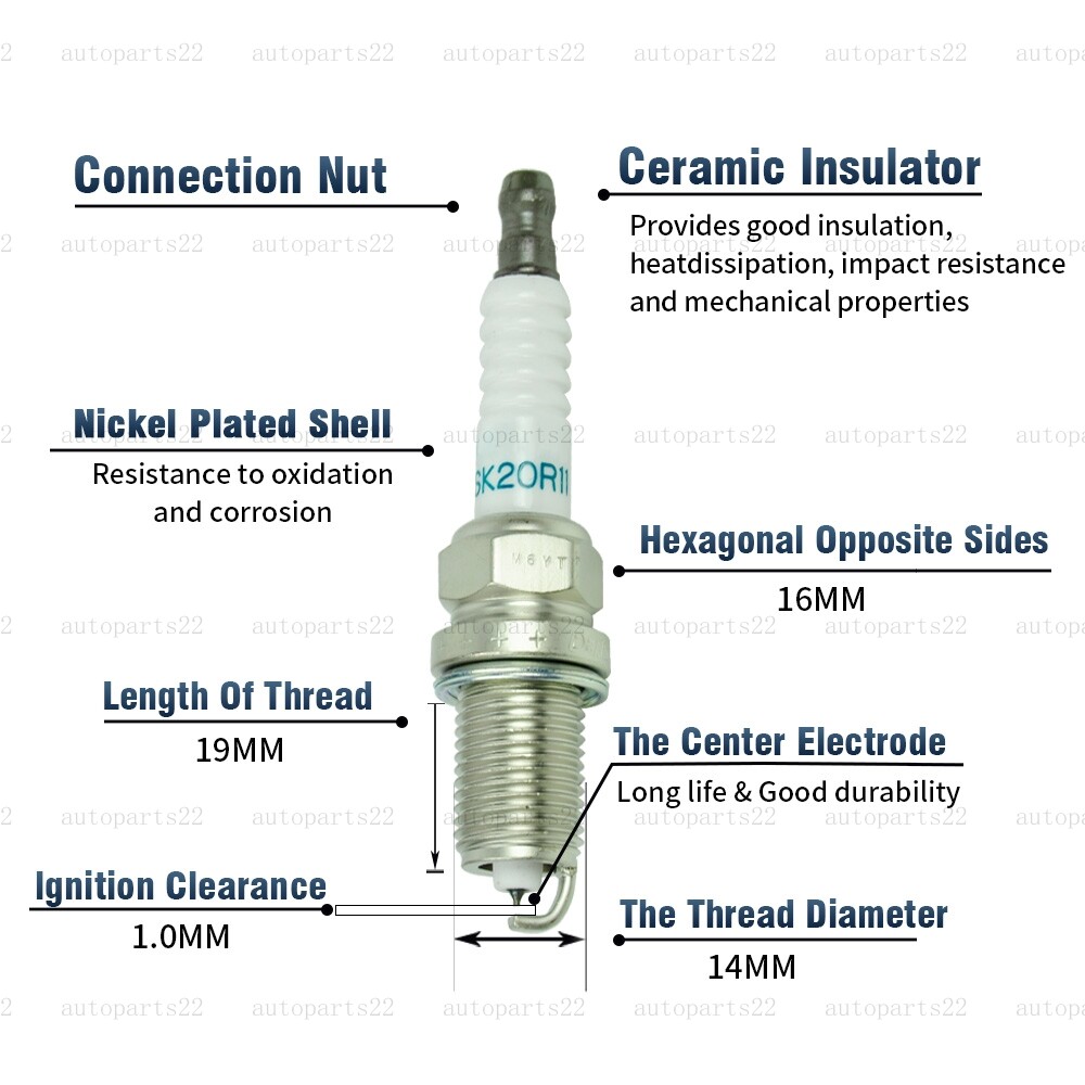 OEM UF333 4x Ignition Coil & 4x Iridium Spark Plug For 2002-11 Toyota Camry 2.4L