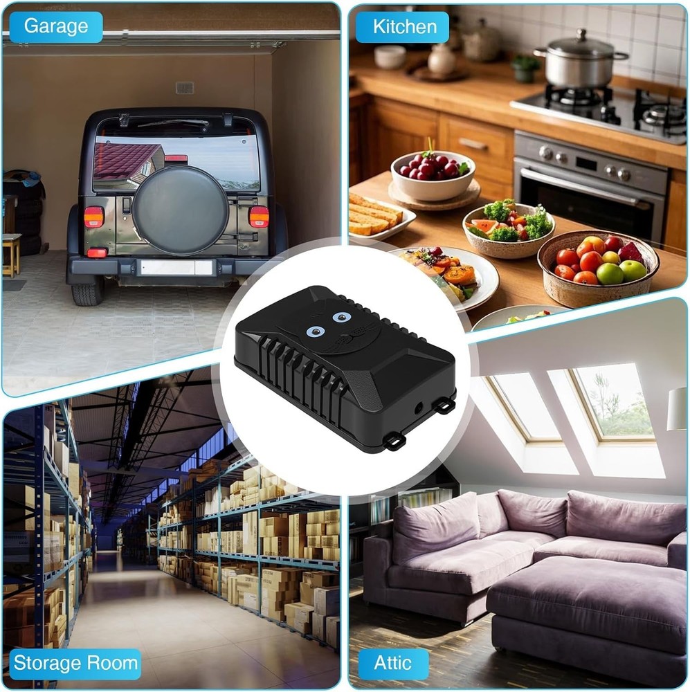 Rodent Repellent with Strobe Light, Battery-Powered Under