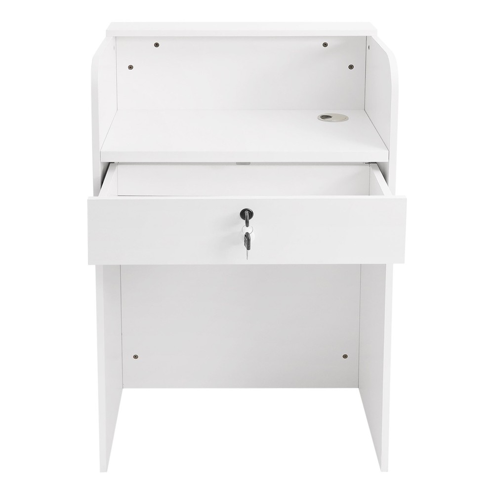 Modern LED Reception Front Desk Checkout Reception Counter with Lockable Drawer