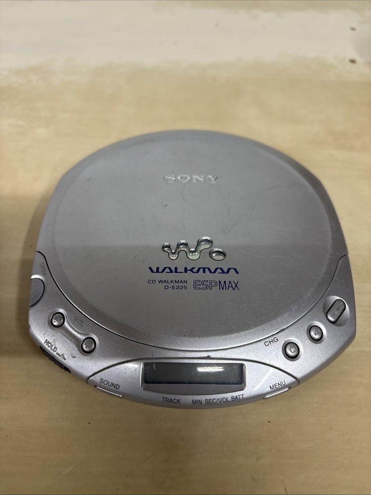 Sony CD Walkman Silver D-E225 ESPMAX - Working Tested