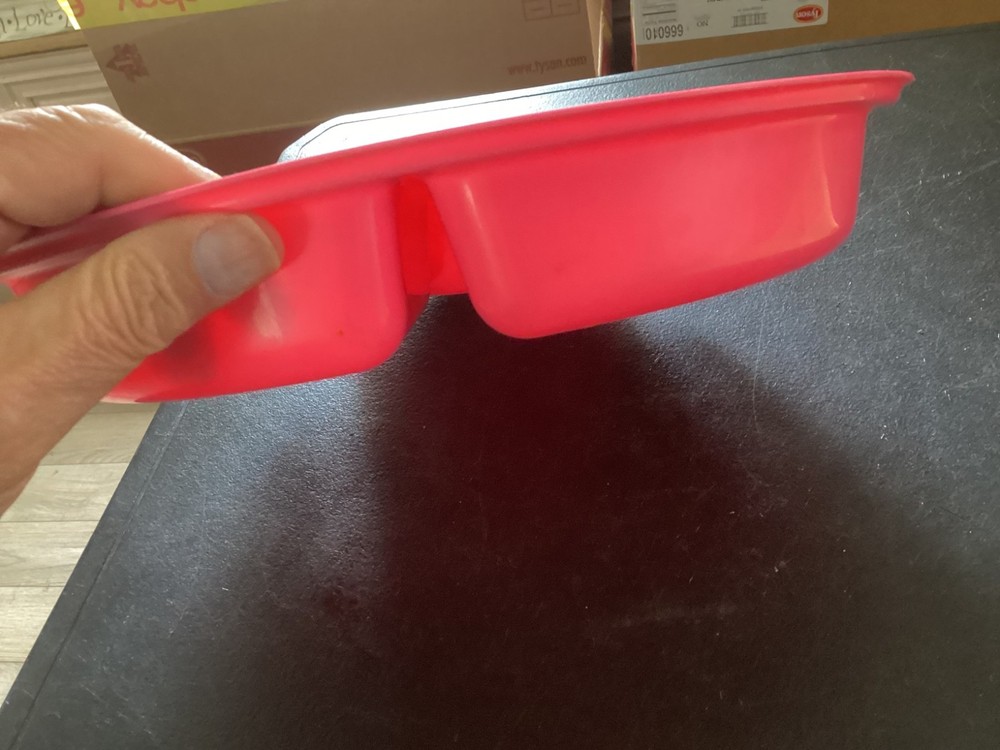 Pink Plastic (5) Section Serving Tray