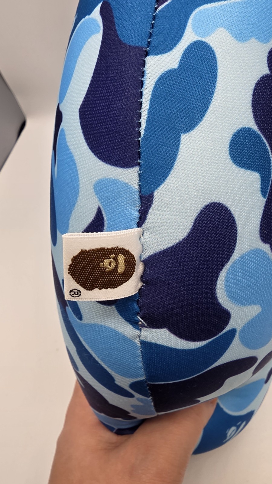 A Bathing Ape BAPE Travel Pillow Blue Camo Authentic USED