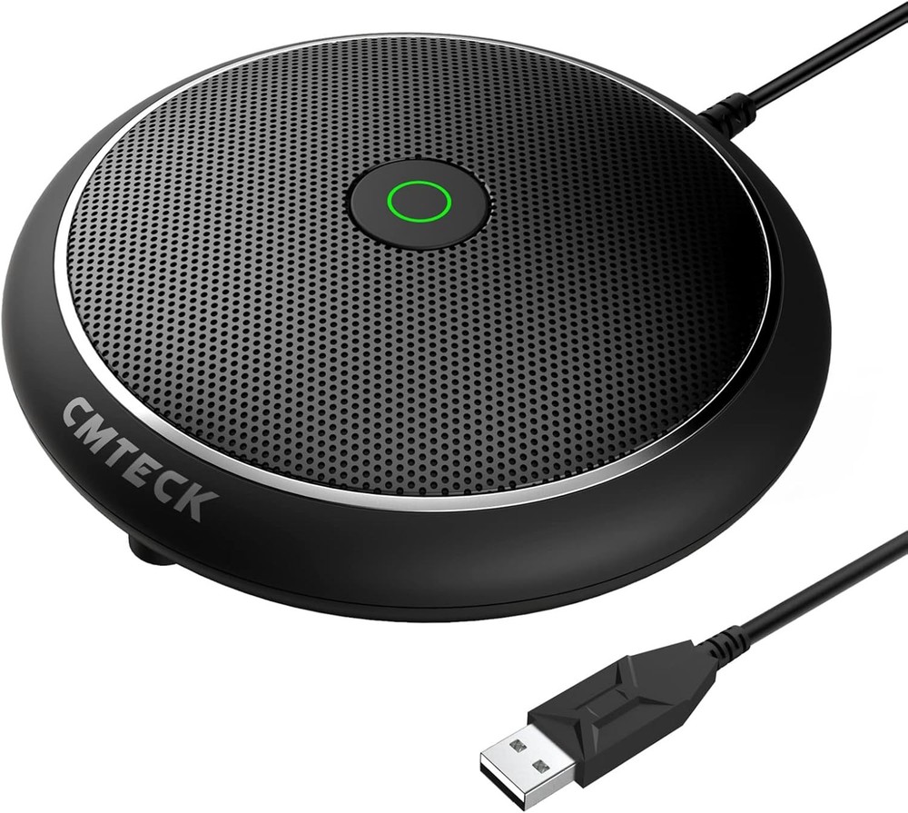 CMTECK Conference USB Microphone, Computer Desktop Mic with Mute Function, Omnid