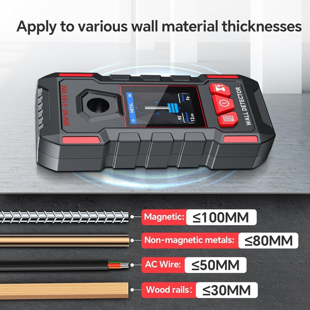Wall detector, rechargeable wall scanner, equipped with upgraded smart chip