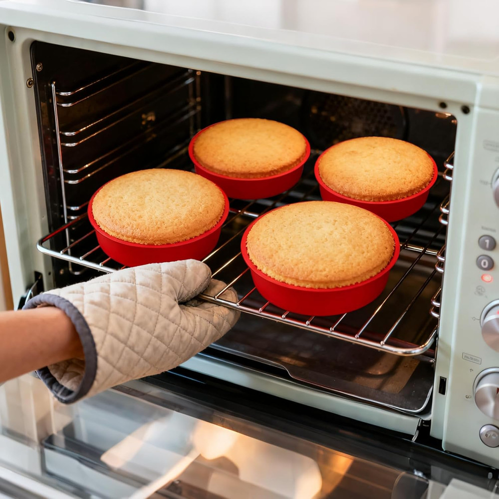 4 Pack 9" Silicone round Cake Pans, Silicone Cake Pans for Baking, Quick Release