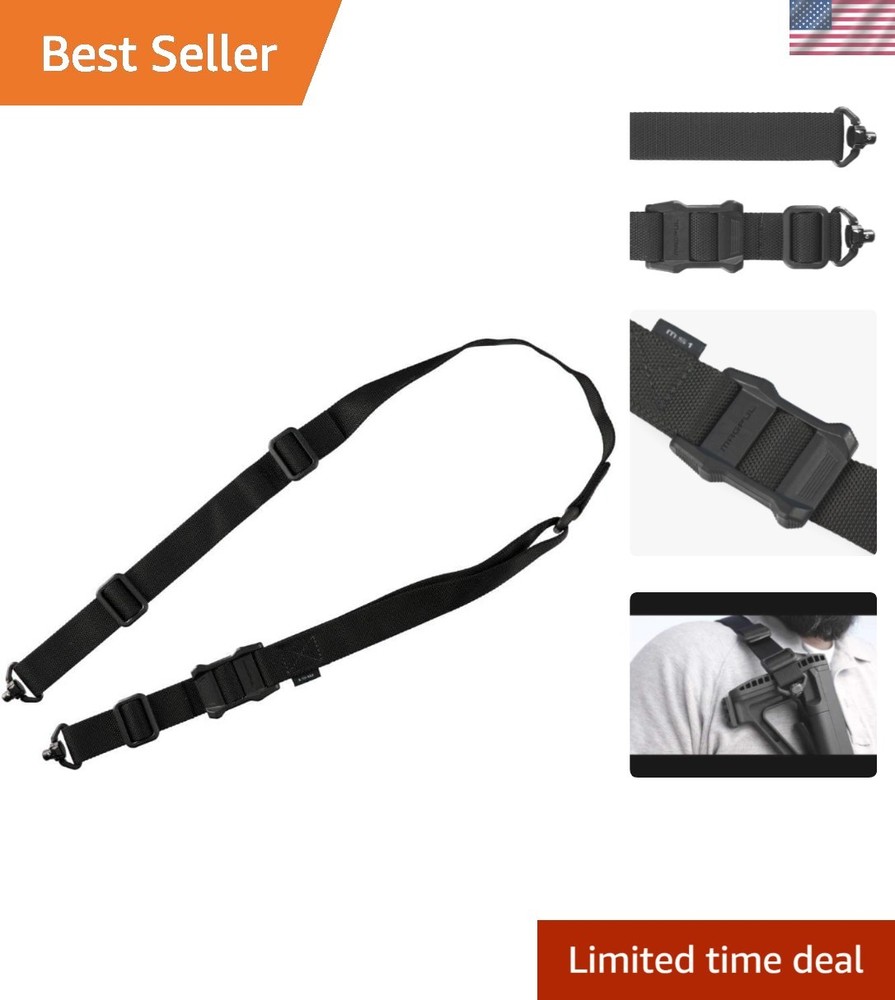 Adjustable MS1 QDM Two Point Rifle Sling - Solid Black Nylon for Comfort