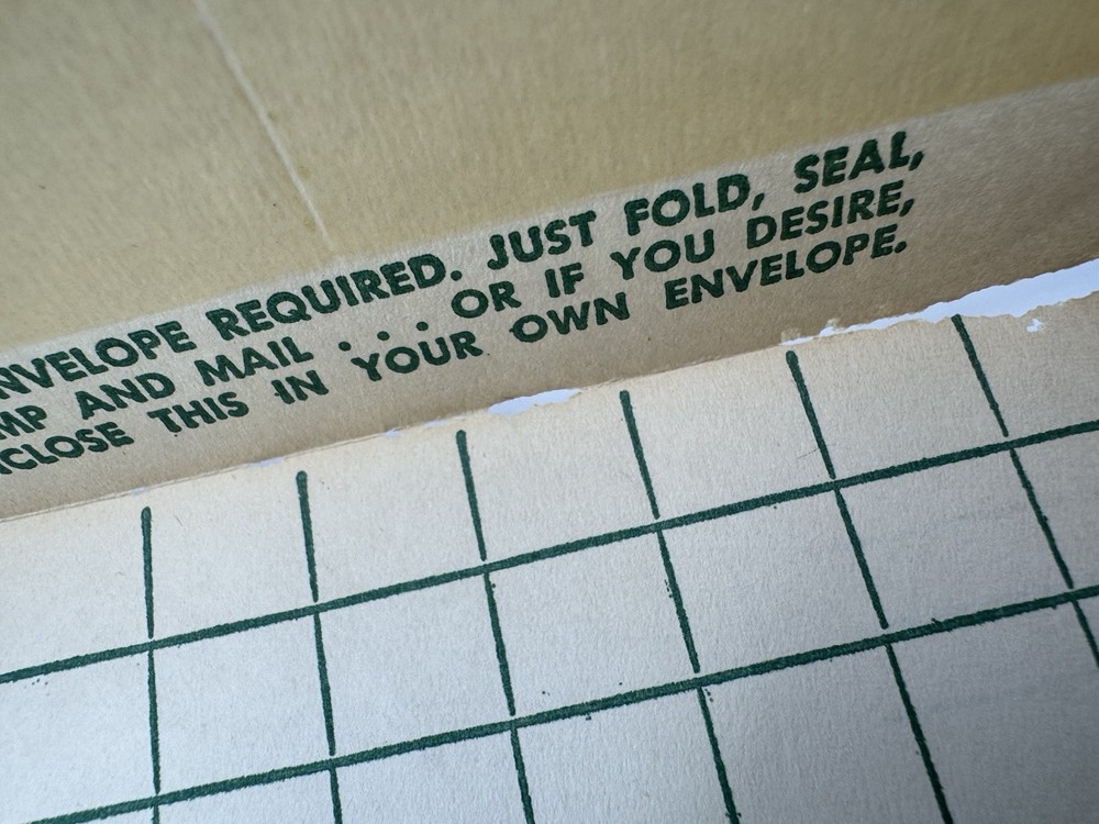 Edmund Scientific Co Order Form Envelope Science Optics Space Math LS 1950s