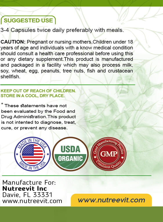 PURE ORGANIC WHEATGRASS CAPSULES (500mg)